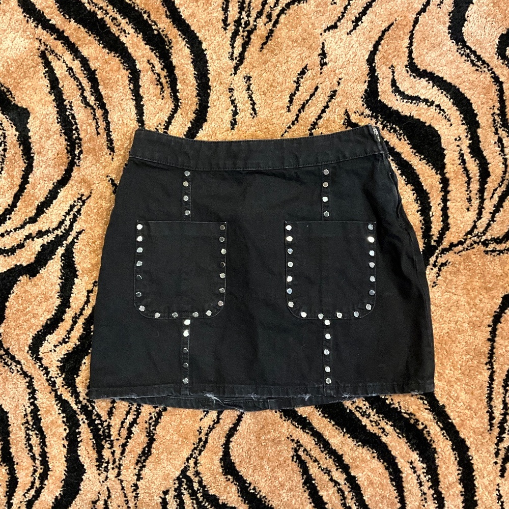 Zara Black Denim Mini Skirt